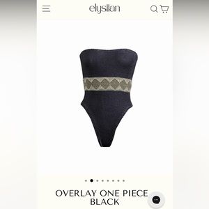 Elysiian swim black one piece bikini crinkle fabric